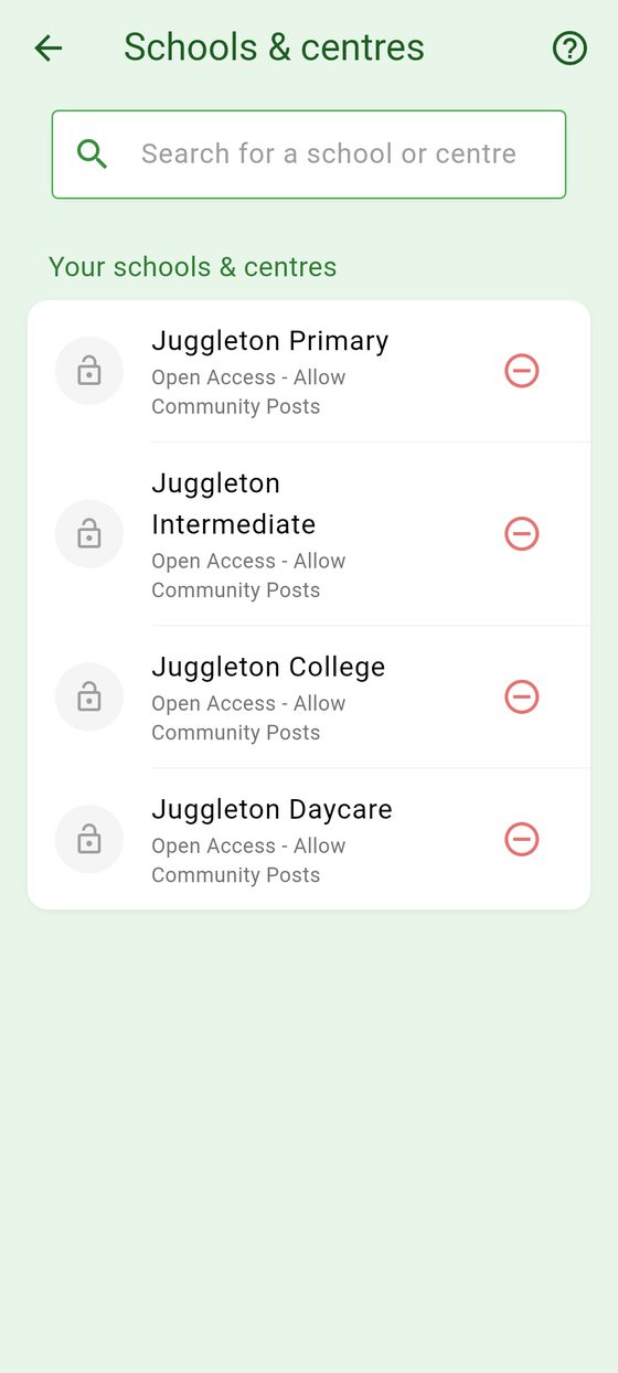 Your selected schools